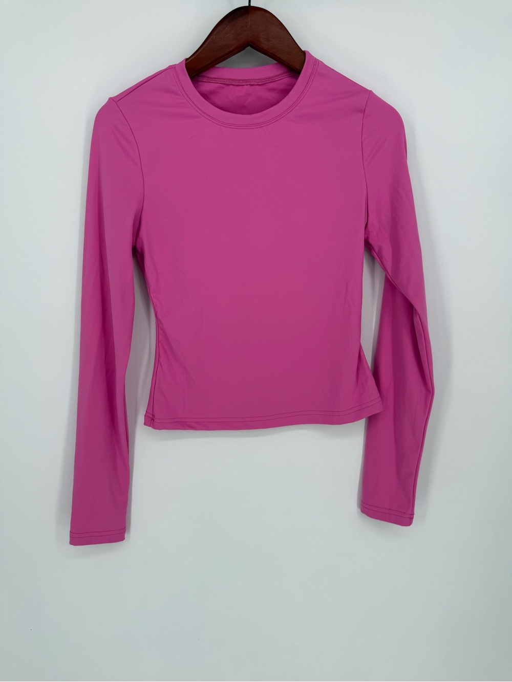 OQQ Pink Buttery Soft Long Sleeve Fitted Top